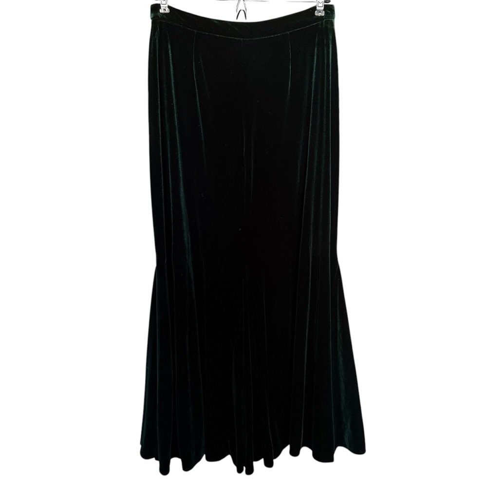 Soft Surroundings Velvet Maxi Skirt Forest Green - Picture 6 of 6